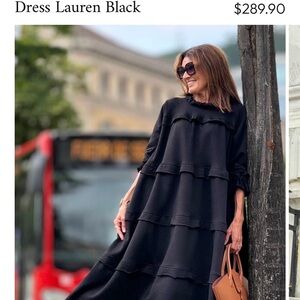 Lauren Black Long Sleeve Women's Dress